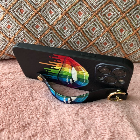 Accessories - For iPhone 13 pro max phone case with wrist strap kickstand keychain lgbtq